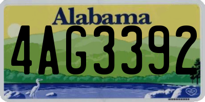AL license plate 4AG3392