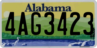 AL license plate 4AG3423