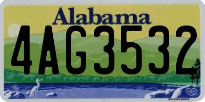 AL license plate 4AG3532