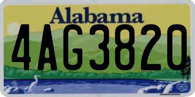 AL license plate 4AG3820