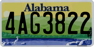 AL license plate 4AG3822