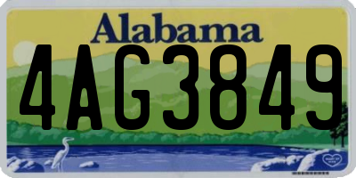 AL license plate 4AG3849
