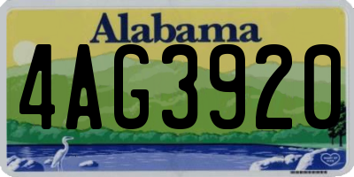 AL license plate 4AG3920
