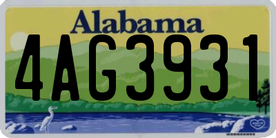 AL license plate 4AG3931