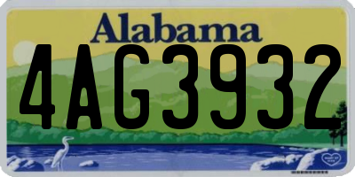 AL license plate 4AG3932