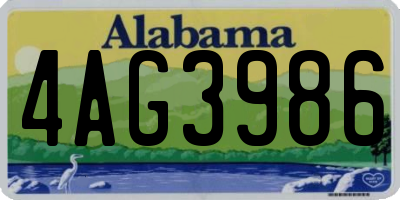 AL license plate 4AG3986