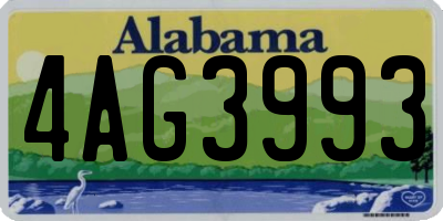 AL license plate 4AG3993
