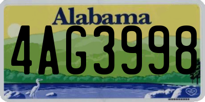 AL license plate 4AG3998