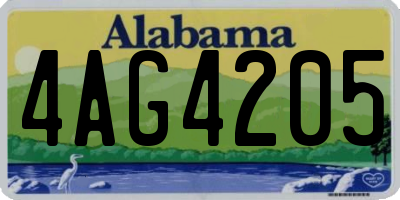 AL license plate 4AG4205