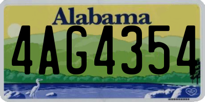 AL license plate 4AG4354