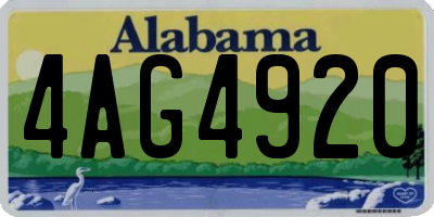 AL license plate 4AG4920