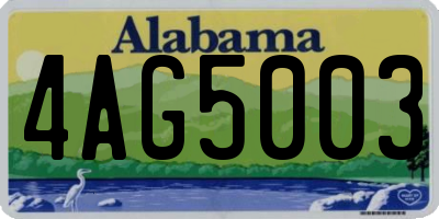 AL license plate 4AG5003