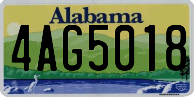 AL license plate 4AG5018