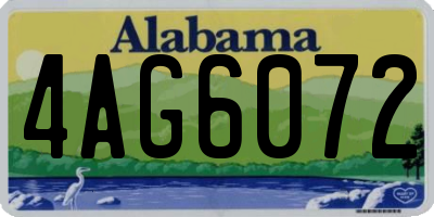 AL license plate 4AG6072