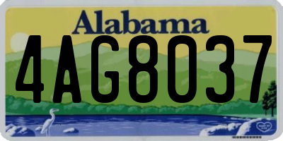 AL license plate 4AG8037