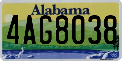 AL license plate 4AG8038