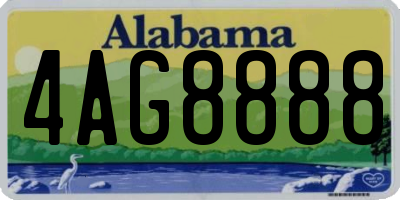 AL license plate 4AG8888