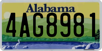 AL license plate 4AG8981