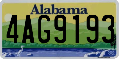 AL license plate 4AG9193