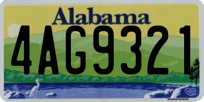 AL license plate 4AG9321