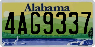 AL license plate 4AG9337