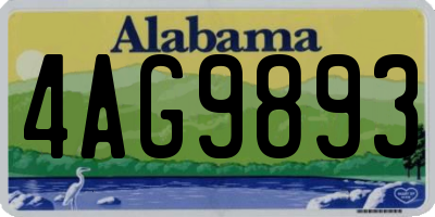 AL license plate 4AG9893