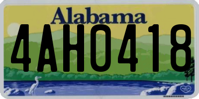 AL license plate 4AH0418