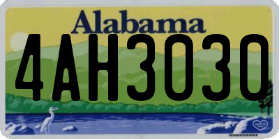 AL license plate 4AH3030