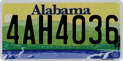 AL license plate 4AH4036
