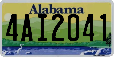 AL license plate 4AI2041