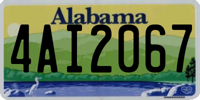 AL license plate 4AI2067