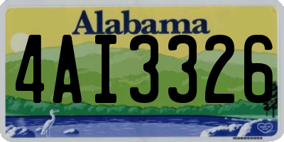 AL license plate 4AI3326