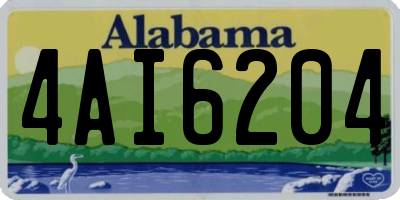 AL license plate 4AI6204