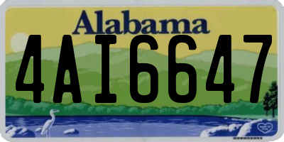 AL license plate 4AI6647