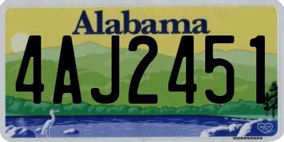 AL license plate 4AJ2451