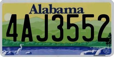 AL license plate 4AJ3552