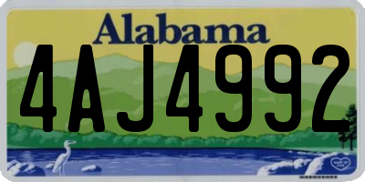 AL license plate 4AJ4992