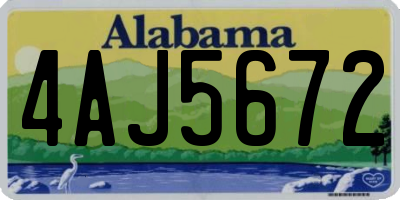 AL license plate 4AJ5672