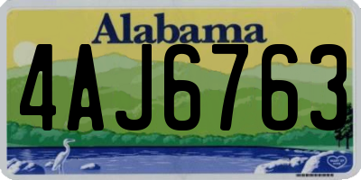 AL license plate 4AJ6763
