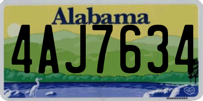 AL license plate 4AJ7634