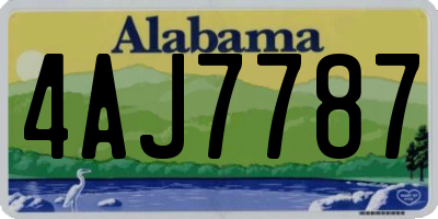 AL license plate 4AJ7787