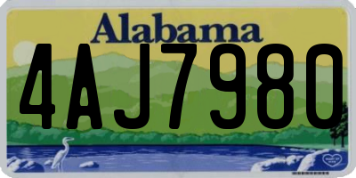 AL license plate 4AJ7980