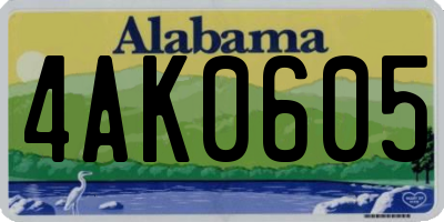 AL license plate 4AK0605