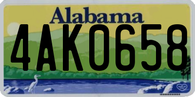 AL license plate 4AK0658
