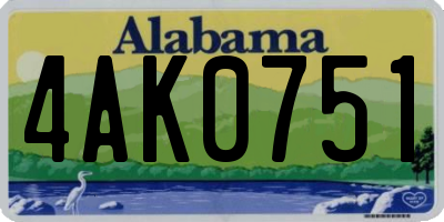 AL license plate 4AK0751