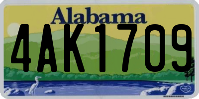 AL license plate 4AK1709