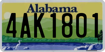 AL license plate 4AK1801