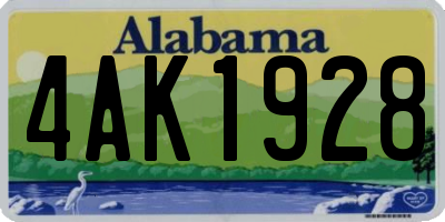 AL license plate 4AK1928