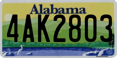 AL license plate 4AK2803