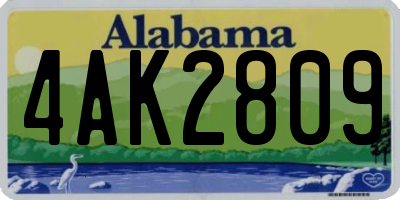 AL license plate 4AK2809